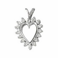 14K White 1/2 CTW Diamond Round Heart Pendant